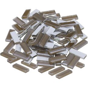 MECCANIXITY 400g Stained Glass Mosaic Strips 1" Deep Brown Crystal Glass Mosaic Tiles Bulk for Craft DIY Handmade Project 2 Set