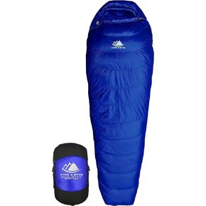 Hyke & Byke Shavano 32 F Hiking & Backpacking Sleeping Bag - 3 Season, 650FP Duck Down Sleeping Bag - Ultralight - Black - 78in - Regular
