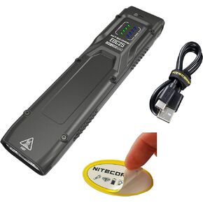 Nitecore EDC25 EDC Flashlight, 3000 Lumen Slim Flat Shape USB-C Rechargeable Lightweight for Everyday Carry with Clip, and NitecoreSt Sticker