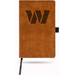 Rico Industries NFL Washington Commanders Brown Laser Engraved Small Notepad Jounral/Notepad 8.25" x 5.25"- Office Accessory