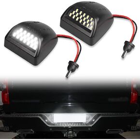 2Pcs Full LED License Plate Light Tag Lamp Assembly 6000K White, Compatible with Chevy Silverado 1500 2500 3500 Suburban Tahoe GMC Sierra Yukon XL for Escalade, Car Interior Accessories