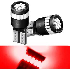 Slykew 2 PCS T10 Car LED Bulb, 12V Width Light 3W License Plate Light 180 Degree Side Turn Light Trunk Light Bulb, Multifunctional Replacement Accessories, Suitable for Most Cars, Trucks (White)