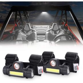 kemimoto UTV Dome Light Roll Bar Cage Mount Interior Lights Compatible with Polaris RZR Can Am Talon Kawasaki Golf Cart Boat Off-Road-Work for 1.25"-2.0" Roll Bar or Ironwork (2 Pack)