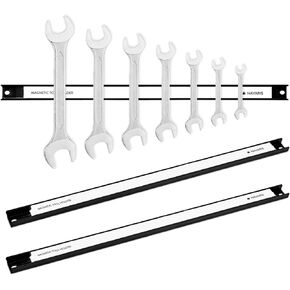 مجموعة Navaris مكونة من 3 رفوف حامل أدوات مغناطيسية - شريط حامل حائط جراج عالي التحمل مقاس 18 بوصة للأدوات - شريط أدوات مع مغناطيس لمفك البراغي، مفتاح الربط in Kuwait