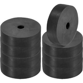 PATIKIL Multi Purpose Rubber Spacer, 8 Pcs 2.8"OD 0.47"ID 0.4"Thickness Neoprene Round Anti-Vibration Isolation Pads Isolator Rubber Bushings Spacer Washer for HVAC Bolts Car Accessories