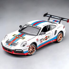 Toy Cars Porsche 911 GT3 RS RSR Turbo S Diecast Model Cars,Pull Back Car with Light and Sound Sports Race Car for Boys Age 4-7 Gifts White Blue
