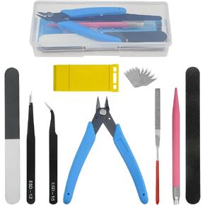 WMYCONGCONG 17 PCS Gundam Model Tools Kit Hobby Building Tools Kit for Modeler Basic Tools Craft Gundam Car Model Building Repairing