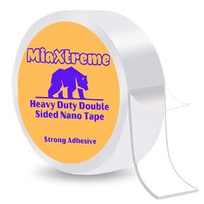 MiaXtreme- Heavy Duty Double Sided Tape for Walls Mounting- Removable, Waterproof Two Sided Adhesive Tape- Nano Clear Mounting Tape for Hanging Dorm/Home/College/Office/Poster/Carpet (6.56 Ft)