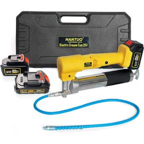 HANTUO 20V Cordless Grease Gun, Electric Grease Gun Professional High Pressure 10000 PSI Cordless Grease Guns, Inclued 2 Batteries with Carrying Case