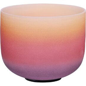 ENERGYSOUND Rainbow Colored Frosted E Note Solar Plexus Chakra Quartz Crystal Singing Bowl 8 inch