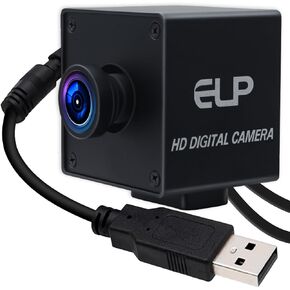 كاميرا ELP Global Shutter USB كاميرا ويب بزاوية واسعة للكمبيوتر 1080P 90 إطارًا في الثانية كاميرا Lightburn لنقش الليزر USB2.0 كاميرا الكمبيوتر الشخصي كاميرا أمان USB عالية الإطار لـ Raspberry Pi (عدسة تشويه منخفضة 110 درجة)
