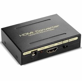 Yankok [HDMI Audio Extractor Converter] 4K 60Hz 1080P HDMI to HDMI Audio Splitter with SPDIF Output and RCA Supports HDMI 2.0, 18Gpbs Bandwidth, HDCP 2.2, Dolby Digital/DTS Pass-Through CEC