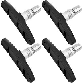 4pcs (2 Pairs) V Bike Brake Pads Professional Mountain and Road Bike Brakes Pads Universal v Bicycle Brake Blocks Shoes with Hex Nuts and Shims, No Noise No Skid, 70 mm