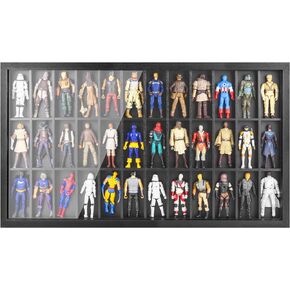SIXPOINTS 3.75 inch Action Figures Clear Display Case,Wall-Mounted Doll Storage Box,Clear Wooden Display Stand Fit for 1/18 Sacle Star Wars Black Series /Marvel Legends /DC/ GI Joe etc Figure Toy