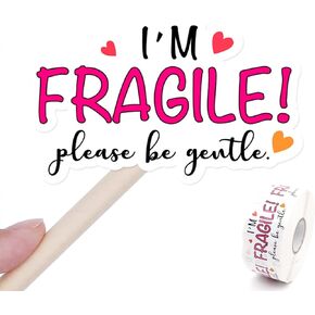Fragile Things Inside Handle with Care Stickers,Thank You Stickers,Handmade Stickers,Small Shop Stickers,Envelopes Stickers for Small Business, Online Retailers,Handmade Goods,500 Labels Per Roll