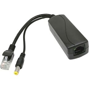 محول فاصل الطاقة عبر إيثرنت Gigabit Active PoE 48 فولت إلى 12 فولت 2 أمبير، 5.5 × 2.1 مم DC IEEE 802.3af/at متوافق مع 10/100/1000 ميجابت في الثانية PoE Splitter مع مخرج 12 فولت لكاميرا المراقبة CCTV والهاتف VoIP in Kuwait