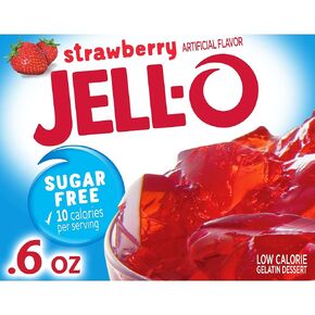 Jell-O Strawberry Sugar Free Gelatin Dessert Mix, 0.6 Ounce (Pack of 24) in Saudi Arabia