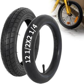 12 1/2 x 2 1/4 Bike Tire and Inner Tube, 12.5x2.25 BMX Tire Set (57-203) Compatible with Jetson Kids Bike Razor Caster Trike Bob Stroller and Many Other 12 inch Bicycle Tire and Tube (1 Set)