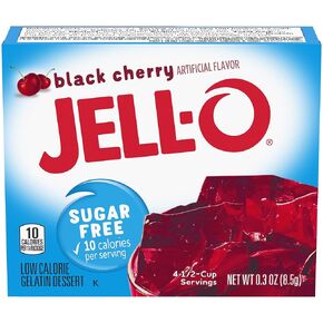 Jell-O Sugar-Free Gelatin Dessert, Black Cherry, 0.30-Ounce Boxes (Pack of 24) by Jell-O