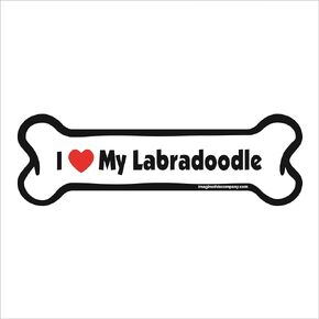مغناطيس سيارة على شكل عظمة، I Love My Labradoodle، 5.08 سم × 17.78 سم
