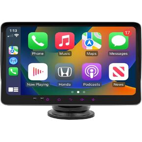 Casoda Portable Carplay Screen for Car, 7" HD Double Din Touch Screen Car Stereo Compatible with Wireless Apple CarPlay and Android Auto/Navigation/Siri/Bluetooth Fits Any Vehicles in Kuwait