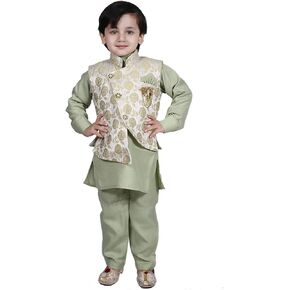 TADEX Embroidered Ethnic Wear Kurta And Pant Set With Jacket | 3pcs Set