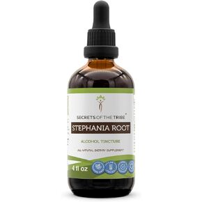 Secrets of the Tribe Stephania Root Alcohol Extract, High-Potency Herbal Drops, Tincture Made from Wildcrafted Stephania Root (Stephania Tetrandra) Dried Root 4 oz