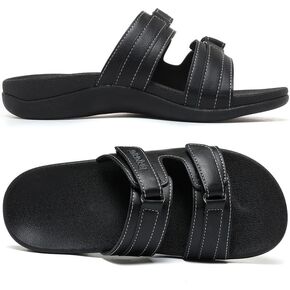 Womens Fashion Orthotic Slides Ladies Lightweight Athletic Yoga Mat Sandals Slip On Thick Cushion Slippers Sandals With Comfortable Plantar Fasciitis Arch