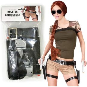 Thigh Holster for Women, SEPTCITY Adjustable Leg Holsters for Pistols Toy Gun Holster for Women, Cool Cowboy Toys Party Accessory Halloween Cosplay Police Costume for Women
