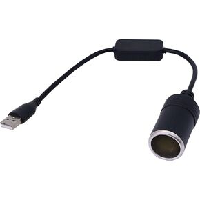 SinLoon 5V USB to 12 Volt Car Cigarette Lighter Socket Female Converter Adapter Cable for Car Cigarette Lighters Driving Recorder Etc(USB to Cigarette)