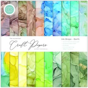 Ink Drops Earth 12" x 12" Premium Paper Pad by Craft Consortium