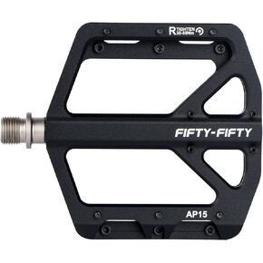 FIFTY-FIFTY Mountain Bike Pedals, Non-Slip MTB Flat Pedals, Aluminum Alloy MTB Pedals, 9/16" Sealed Bearing, Lightweight and Wide Bicycle Pedals for All Mountain, Enduro, Downhill, E-Bike