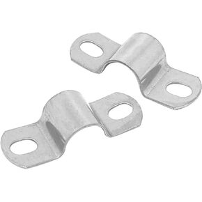 6mm(0.24") Two Hole U-Bracket Thicken Pipe Strap Clip,Stainless Steel Heavy Duty Pipe Strap Clamp for Tube, Pipe or Wire Cord Installation 20Pcs