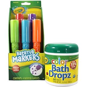 Crayola Bathtub Markers and Crayola Color Bath Drops, 60 tablets - Bring Creative Fun to Bath Time - Non-toxic