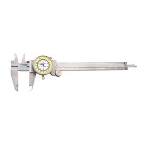 Starrett 120 Series Fractional Dial Calipers for Accurate Measurement with Fitted Plastic Case - White Face, 0-6" Range, -0.002" Accuracy, 0.010" Graduations - 1202F-6