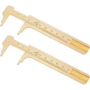 2 Pcs 100mm Pocket Caliper Brass Vernier Caliper Handy Caliper Measuring Tool Mini Metal Pocket Ruler Double Scales MM/Inch Measuring Tool in Kuwait