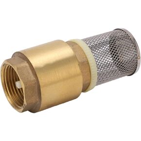 Check Valve Brass G1 Thread One Way Foot Valve Good Sealing Backflow Preventer with Filter for Water Oil 99mm Length