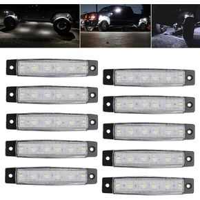 10 Pcs Amber LED Rock Strip Lights,Wheel Well Underglow Lighting Kits,Car Rock Lights Exterior Side Marker Lights for Wrangler Truck Golf Cart RV RV SUV Offroad