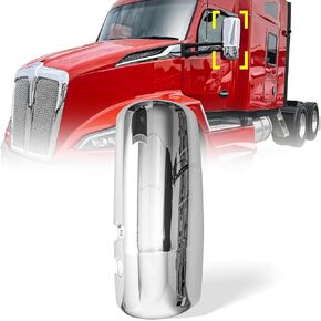 Door Mirror Covers for 2013-2020 Kenworth T680 T880 W990, Left Driver/Right Passenger Side(A Pair) Black