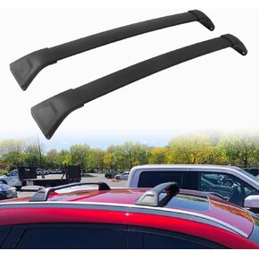 4Pcs Roof Rack Side Rails + Cross Bars for 2017-2024 Mazda CX-5 CX5 Black Aluminum Kit