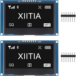 2pcs 2.42 inch 128x64 OLED LCD Display Module SSD1309 7 Pin SPI/IIC I2C Serial Interface for Arduino UNO R3 (Blue Light)