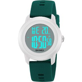 CakCity Digital Sports Watch for Women Men Waterproof Stopwatch Rubber Strap Wristwatch with Luminous Display, Alarm, Chime, EL Backlight, Countdown Unisex Outdoor Multifunction Watch