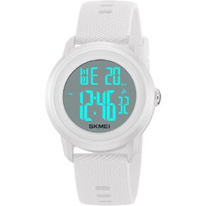 CakCity Digital Sports Watch for Women Men Waterproof Stopwatch Rubber Strap Wristwatch with Luminous Display, Alarm, Chime, EL Backlight, Countdown Unisex Outdoor Multifunction Watch in Kuwait