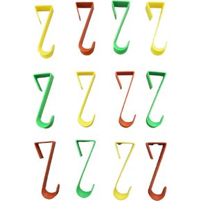 Dependable Industries inc. Essentials Over-The-Door Hanger Hook Set – 12-Pack of 4.5 in., Plastic Over-The-Door Hangers Multi Color Over-The-Door Hooks Hanging Clothes & Towels