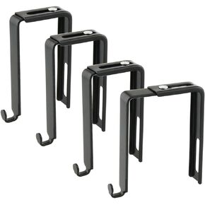 DGZZI 4PCS Adjustable Cabinet Door Hooks Universal Small Hooks for Door Cabinets, Mirror Hooks for Office Black