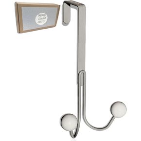 Over The Door Hooks for Hanging Clothes - 1 Pack of Gray Bathroom Hooks for Towels, Coat Hooks Over Door Hanger. Bathroom Towel Hook
