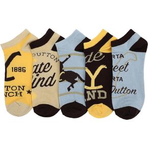 Bioworld Yellowstone Quotes 5-Pair Women's Ankle Socks