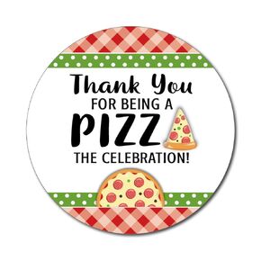 36 2.5-inch Pizza Party Thank You Favor Stickers