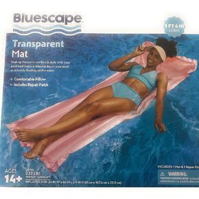 Pink Blue Green Transparent Air Mat, Inflatable Pool Float, Adults, Unisex in Saudi Arabia