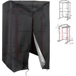 Squat Rack Cover, Waterproof Outdoor Gym Equipment Covers with Zipper for Squat Rack/Weight Lifting Rack/Home Gym Workout Equipment